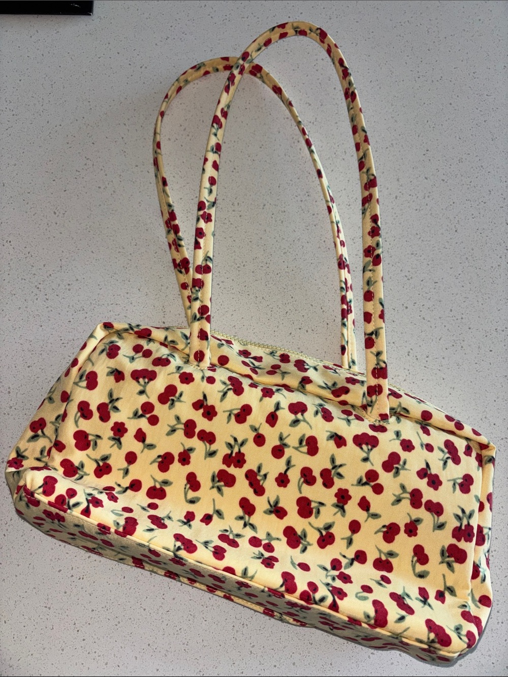 Baggu Cherry Print Cream Shoulder Bag